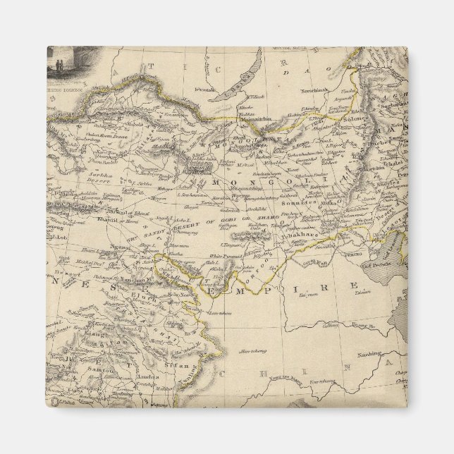 Thibet, Mongolia, and Mandchouria Magnet (Front)