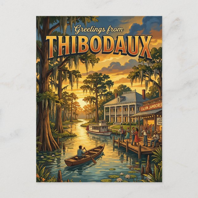 Thibodaux Louisiana Postcard (Front)