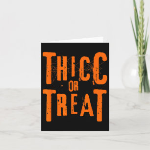 Thicc Or Treat Funny Halloween Workout Fitness Bod Card