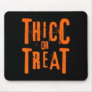 Thicc Or Treat Funny Halloween Workout Fitness Bod Mouse Pad