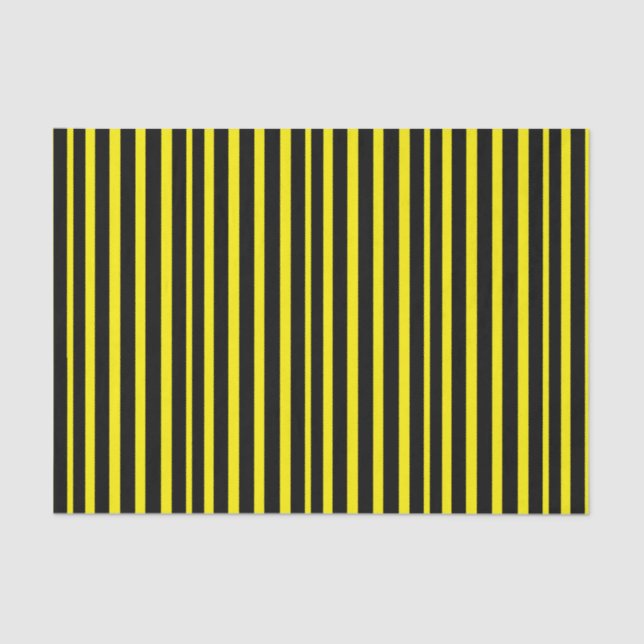 Thick Black & Yellow Striped Tissue Paper (Front)