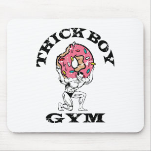 Thick Boy Gym Club Distressed Retro Old School Bod Mouse Pad