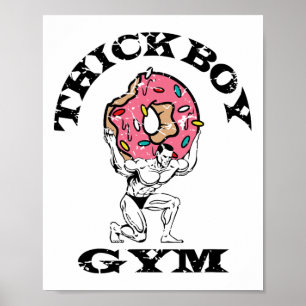 Thick Boy Gym Club Distressed Retro Old School Bod Poster