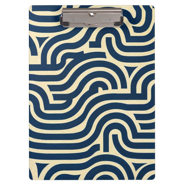thick curvy smooth pattern Red, Yellow, Blue,  Clipboard (Front)