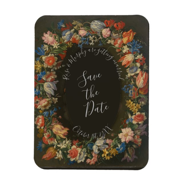 Thick Floral  Art Jan Brueghel Save the Date Magnet (Vertical)