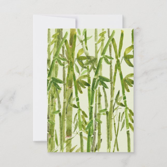 Thick Green Bamboo Hides the Path Thank You Card (Front)
