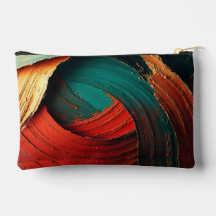 Thick Impasto Oil Painted Abstract Accessory Pouch