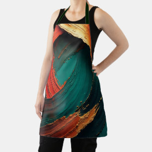 Thick Impasto Oil Painted Abstract Apron