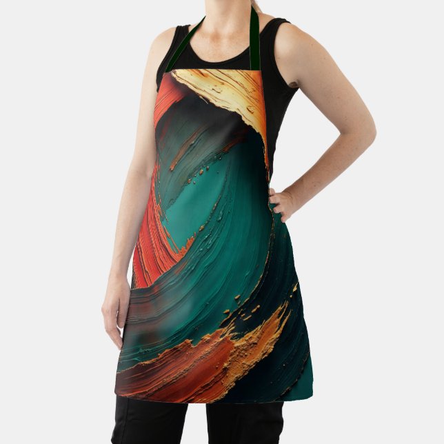 Thick Impasto Oil Painted Abstract Apron (Insitu)