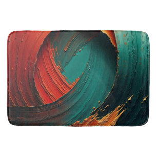 Thick Impasto Oil Painted Abstract Bath Mat