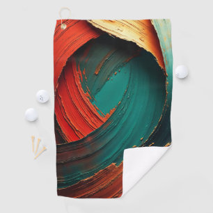 Thick Impasto Oil Painted Abstract Golf Towel