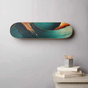 Thick Impasto Oil Painted Abstract Skateboard