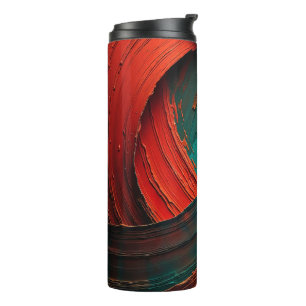 Thick Impasto Oil Painted Abstract Thermal Tumbler