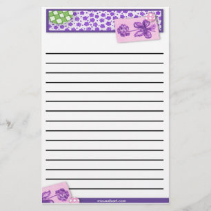 Thick Line Floral Stationery