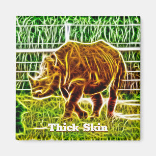 Thick Skin Rhino Drawing Magnet