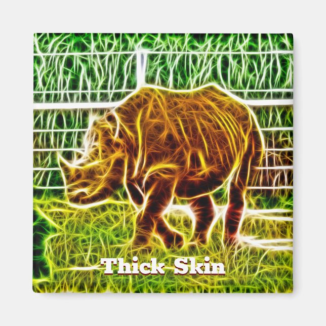 Thick Skin Rhino Drawing Magnet (Front)