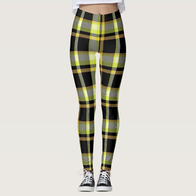 Thick Stripes, Plaid Leggings (Front)