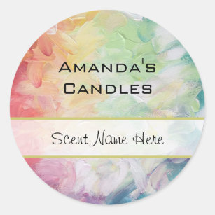 Thick Textured Abstract Paint Candle Classic Round Sticker