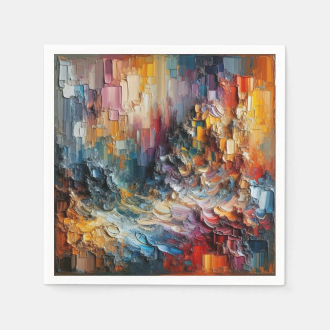 Thick Textured Paint Pattern Napkin (Front)