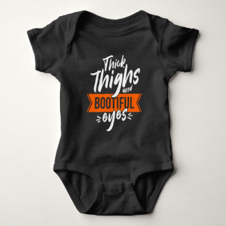 Thick Thighs and Bootiful Eyes Halloween Baby Bodysuit