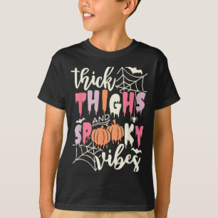 Thick Thighs And Soky Vibes Retro Groovy Halloween T-Shirt