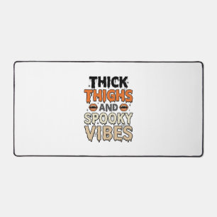 Thick Thighs and Spooky Vibes Halloween Design_1 Desk Mat
