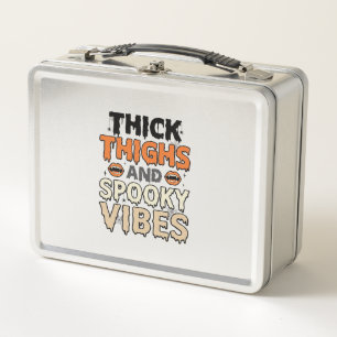 Thick Thighs and Spooky Vibes Halloween Design_1 Metal Lunch Box