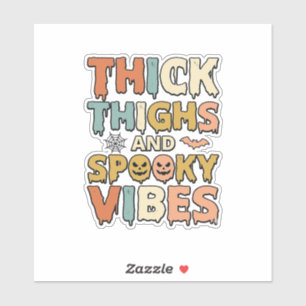 Thick Thighs and Spooky Vibes Halloween Shirt_1