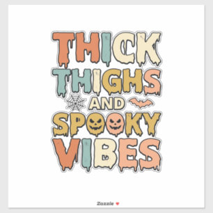 Thick Thighs and Spooky Vibes Halloween Shirt_1