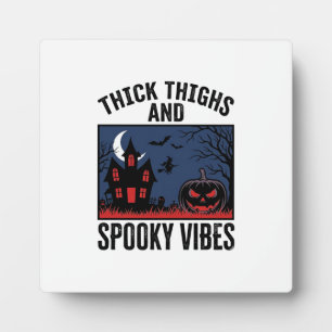 Thick Thighs And Spooky Vibes Halloween Shirt Desi Plaque
