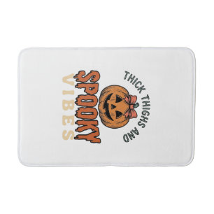 Thick Thighs And Spooky Vibes Pumpkin Halloween De Bath Mat