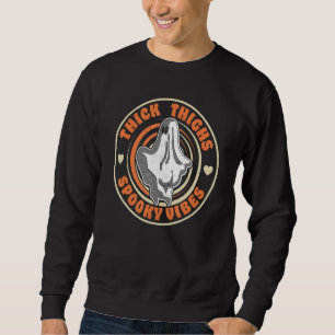 Thick Thighs Spooky Vibes Halloween Ghost Pastel Sweatshirt