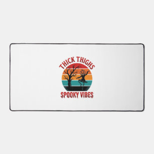 Thick Thighs Spooky Vibes Halloween Shirt Design_1 Desk Mat