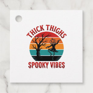 Thick Thighs Spooky Vibes Halloween Shirt Design_1 Favour Tags