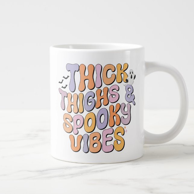 Thick Thighs & Spooky Vibes Large Coffee Mug (Right)