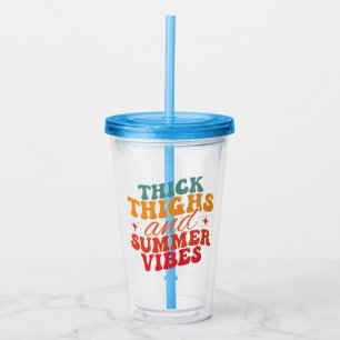 Thick Thighs & Summer Vibes Beach Acrylic Tumbler