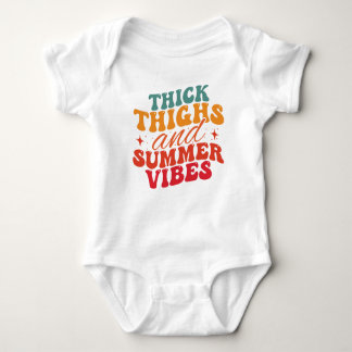 Thick Thighs & Summer Vibes Beach Grocery  Baby Bodysuit