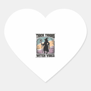 Thick Thighs Witch Vibes Vintage Halloween Tee_1 Heart Sticker
