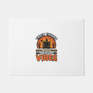 Thick Thighs Witchy Vibes Halloween Shirt Design_1 Doormat