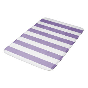 Thick Vertical Stripes Striped Lavender Bath Mat