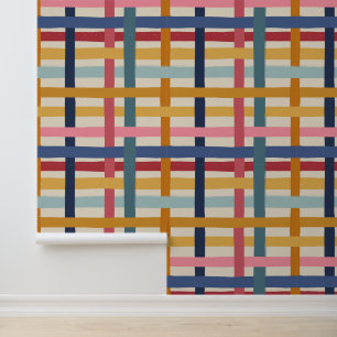 Thick Wobbly Plaid - Colourful Retro Summer Wallpaper