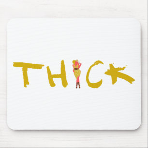 Thick Woman in a Polka Dot Dress Mouse Pad