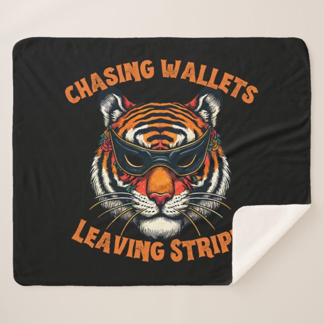 Thief tiger sherpa blanket (Front (Horizontal))