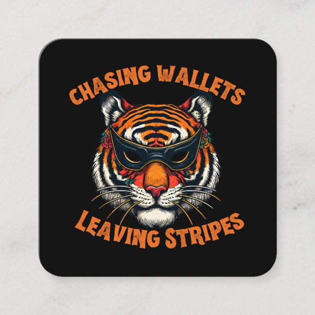 Thief tiger square business card (Front)