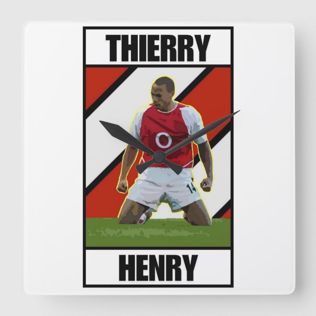 Thierry Henry Square Wall Clock (Front)