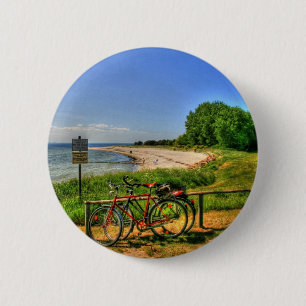 Thiessow Beach on Ruegen Island 6 Cm Round Badge