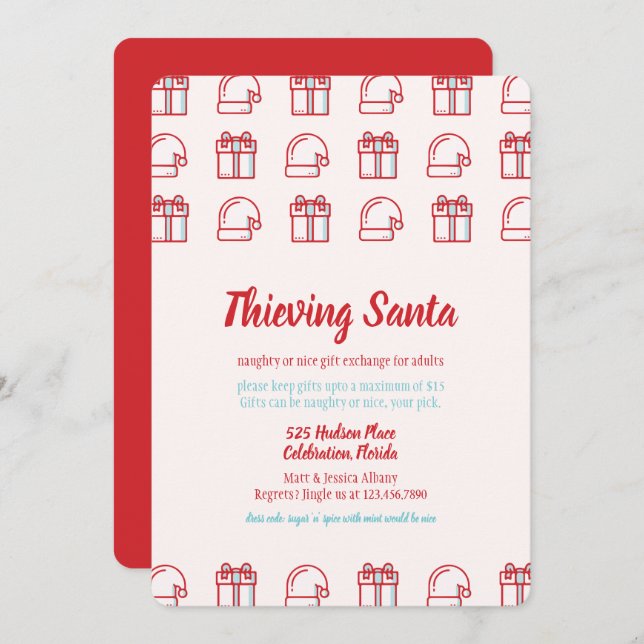 Thieving Santa Christmas Holiday Party Invitation (Front/Back)