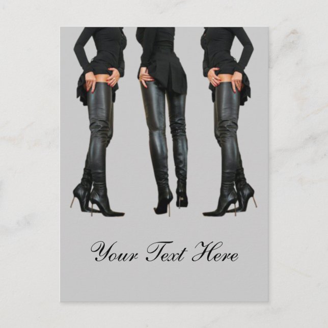 Thigh High Boot Models Postcard (Front)
