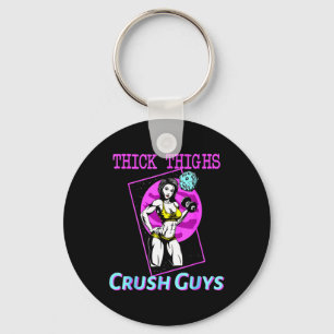 Thiick Thighs Crush Guys Weightlifting Bodybuildin Key Ring