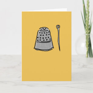Thimble and Needle Greeting Card